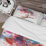 Abstract Red Flowers - Cottage Duvet Cover Set