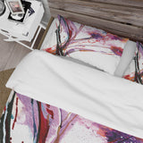 Abstract Purple Handpainted Flowers - Cottage Duvet Cover Set