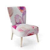 Seamless Pattern of Pink Flowers Floral Accent Chair