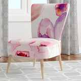 Seamless Pattern of Pink Flowers Floral Accent Chair