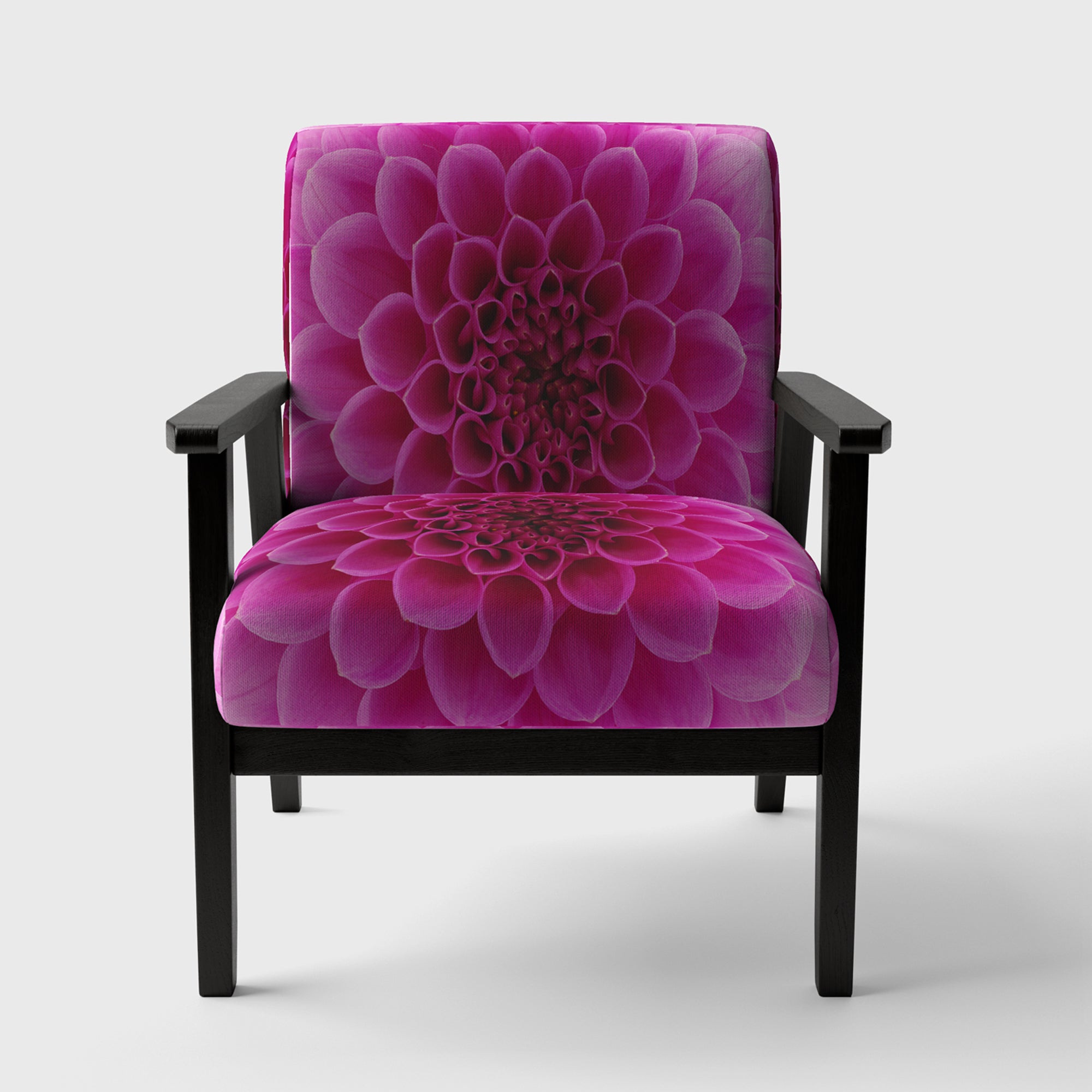 Dark Pink Abstract Flower Petals Floral Accent Chair
