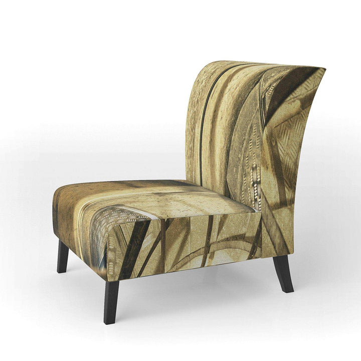Architectural Detail of Paris in Winter Mid-Century Accent Chair