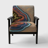 Abstract Mineral Texture Mid-Century Accent Chair Arm Chair