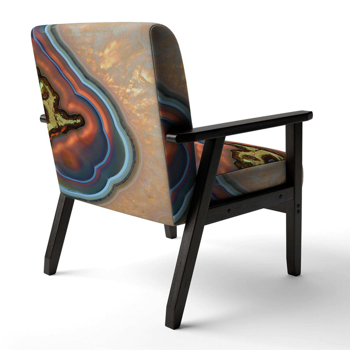 Abstract Mineral Texture Mid-Century Accent Chair Arm Chair