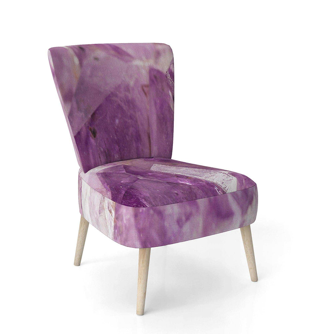 Purple Amethyst Macro Mid-Century Accent Chair