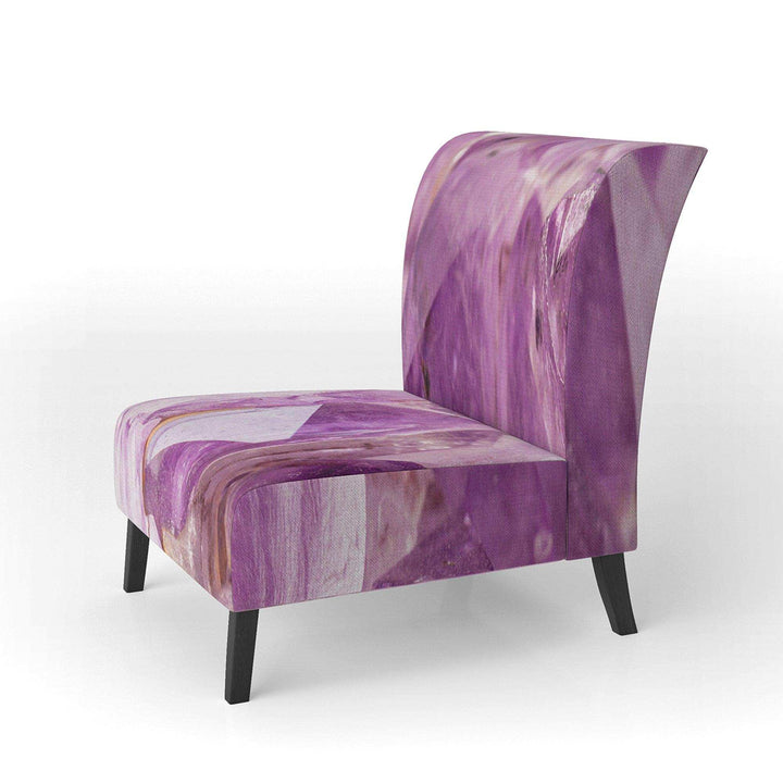 Purple Amethyst Macro Mid-Century Accent Chair