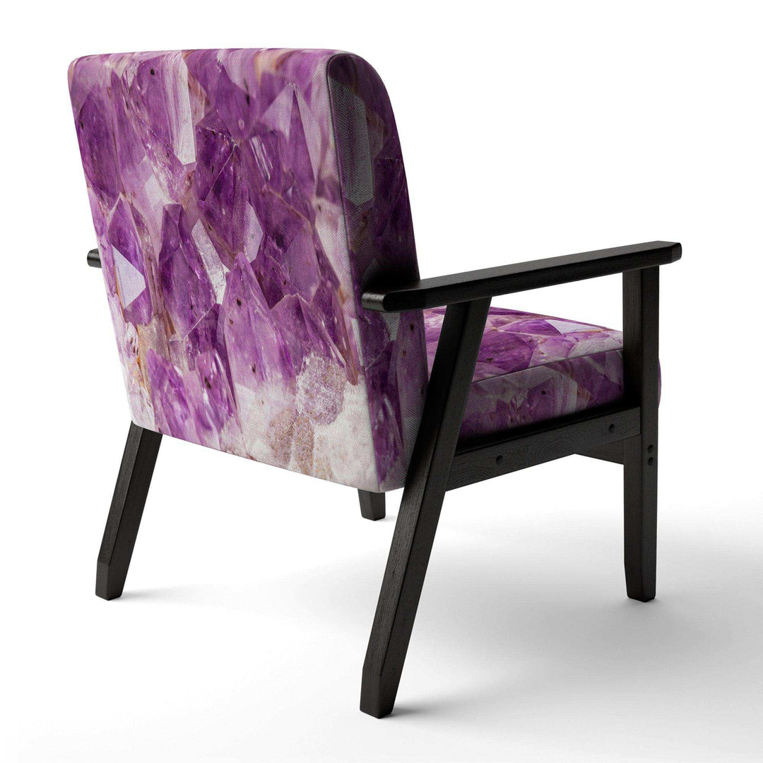 Purple Amethyst Macro Mid-Century Accent Chair