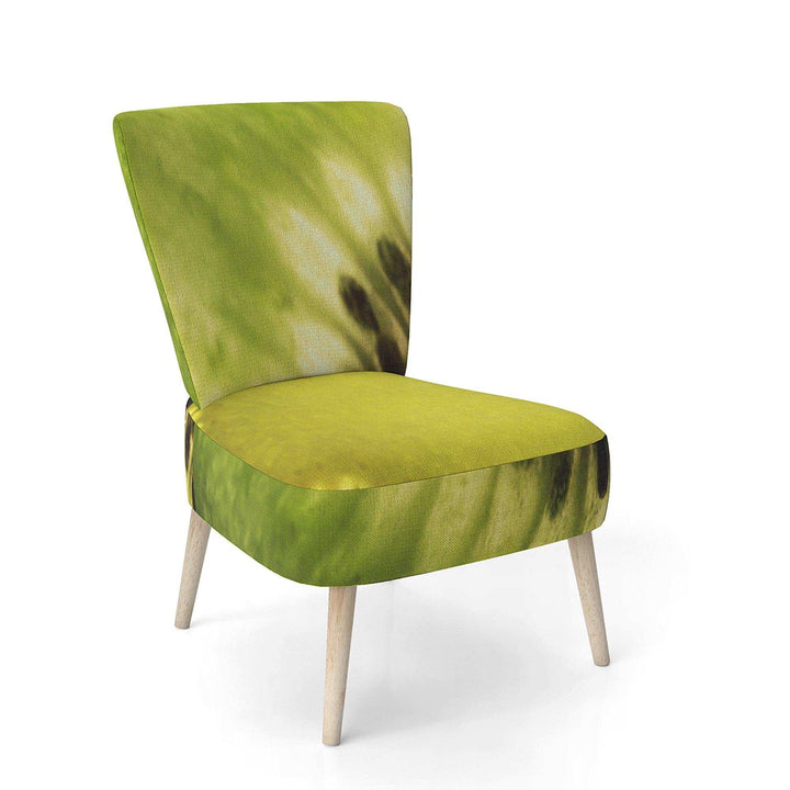 Green Kiwi Seeds and Inside Pattern Contemporary Accent Chair
