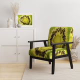 Green Kiwi Seeds and Inside Pattern Contemporary Accent Chair