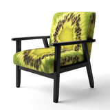 Green Kiwi Seeds and Inside Pattern Contemporary Accent Chair