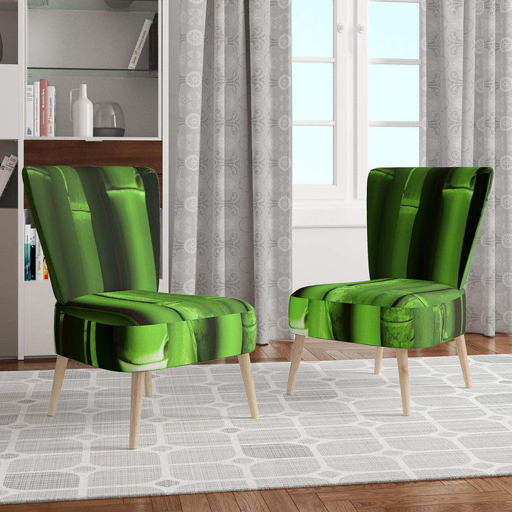 Green Bamboo Forest Floral Accent Chair