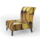 Golden Honeycomb Mid-Century Accent Chair