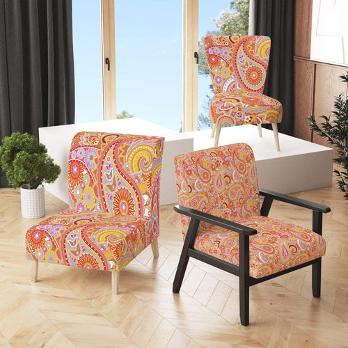 Pattern Based On Traditional Asian Elements - Mid-Century Modern Accent Chair
