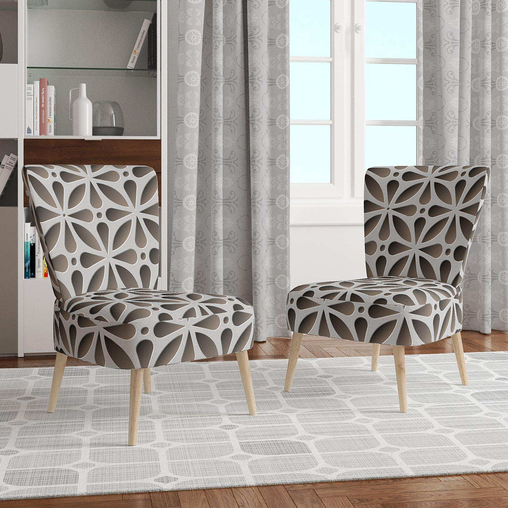 Grey Abstract Pattern Scandinavian Accent Chair