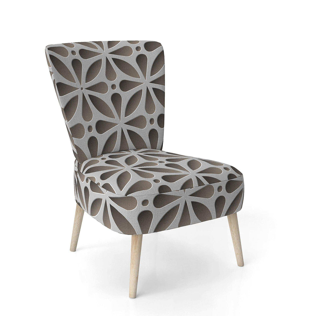 Grey Abstract Pattern Scandinavian Accent Chair