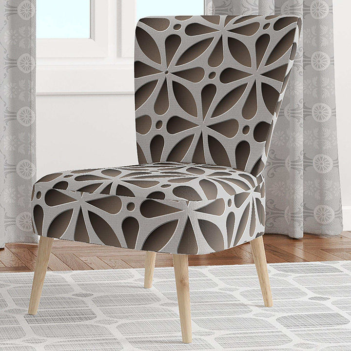 Grey Abstract Pattern Scandinavian Accent Chair