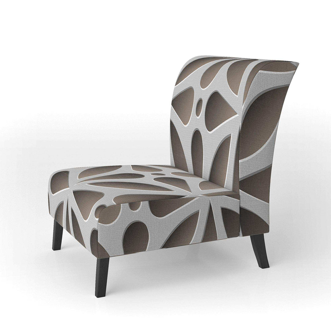 Grey Abstract Pattern Scandinavian Accent Chair