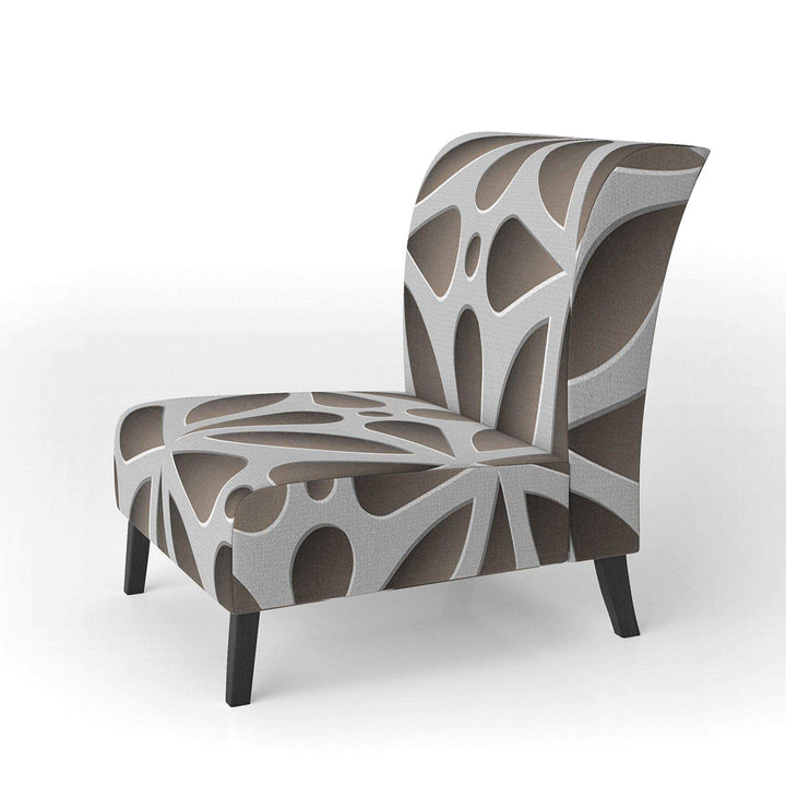 Grey Abstract Pattern Scandinavian Accent Chair