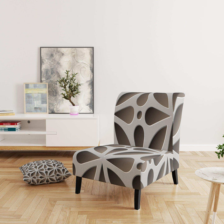 Grey Abstract Pattern Scandinavian Accent Chair