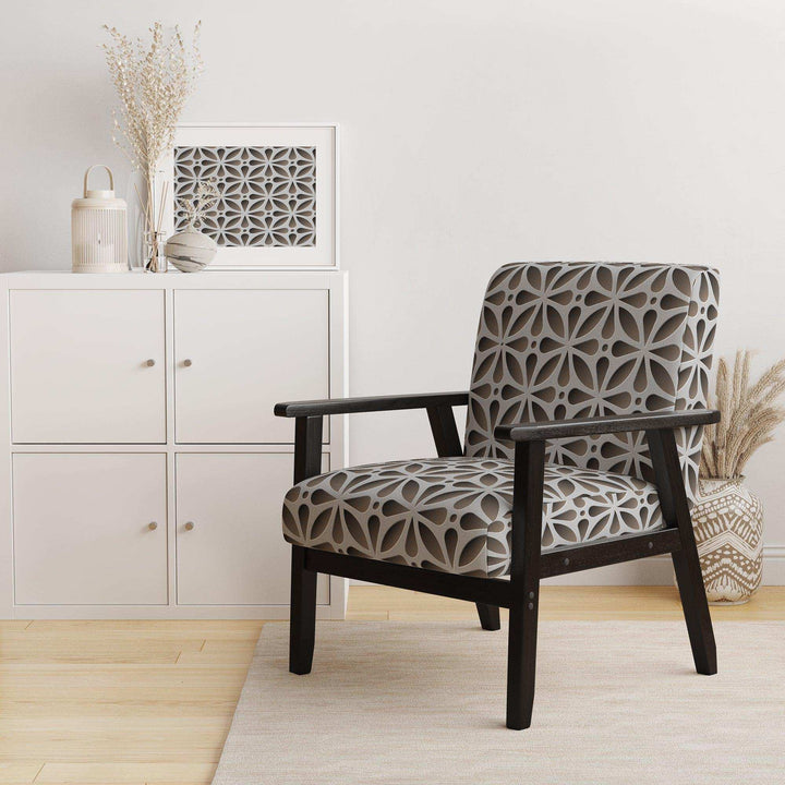 Grey Abstract Pattern Scandinavian Accent Chair