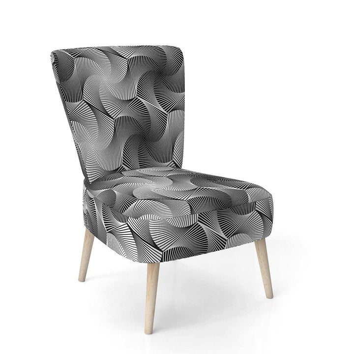 Monochrome Hexagon Geometric Pattern Modern Accent Chair