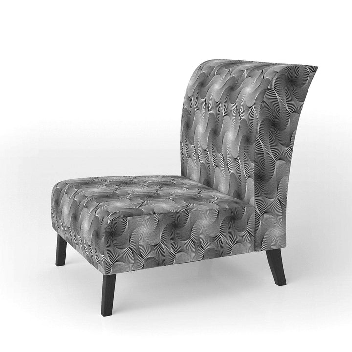 Monochrome Hexagon Geometric Pattern Modern Accent Chair