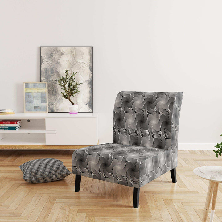 Monochrome Hexagon Geometric Pattern Modern Accent Chair