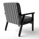 Monochrome Hexagon Geometric Pattern Modern Accent Chair