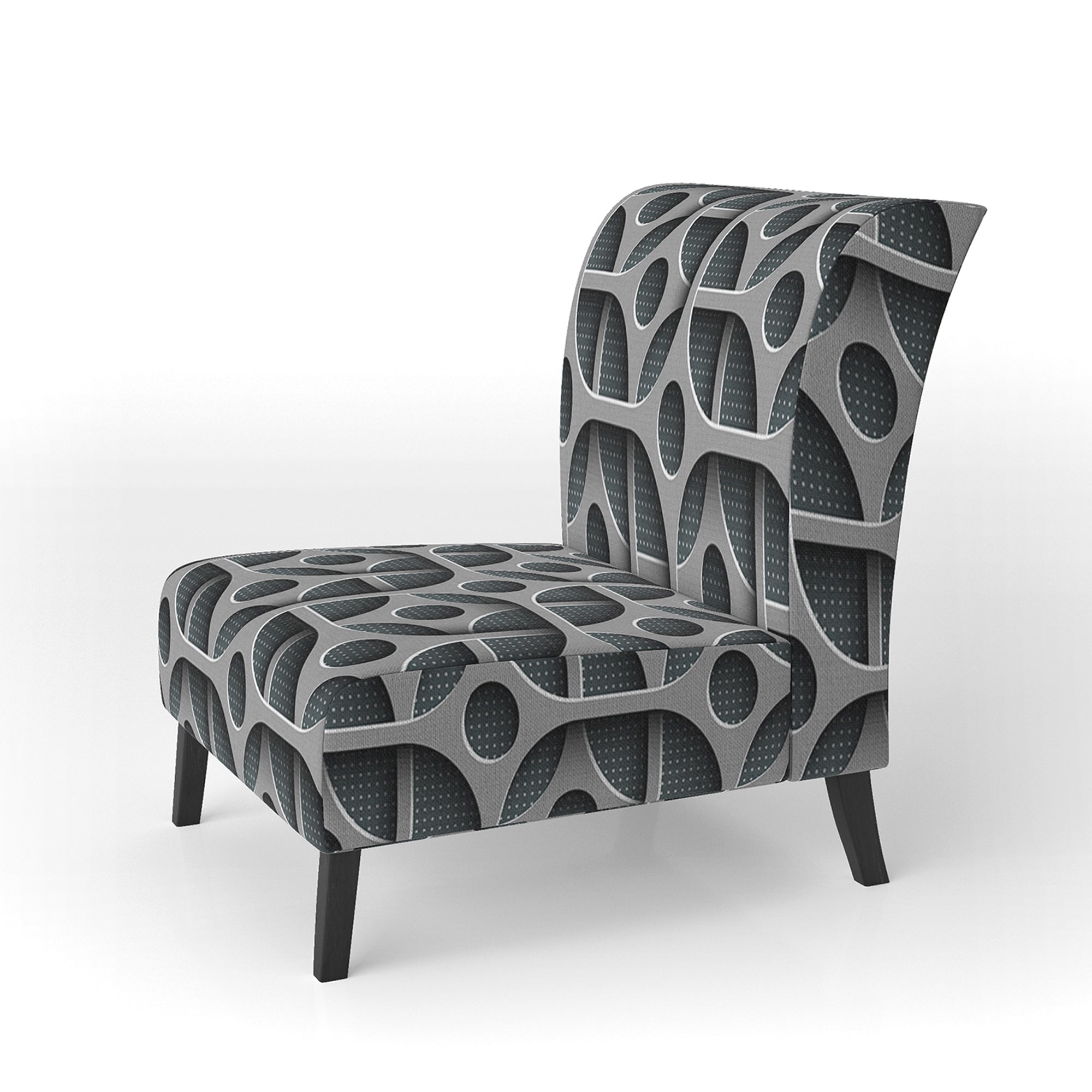 Squares Pattern Scandinavian Accent Chair