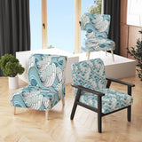 Great Wave inspiration Coastal Pattern Accent Chair