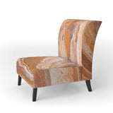 Marbled Detail of Colourful Rock Mid-Century Accent Chair