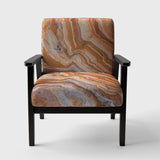 Marbled Detail of Colourful Rock Mid-Century Accent Chair
