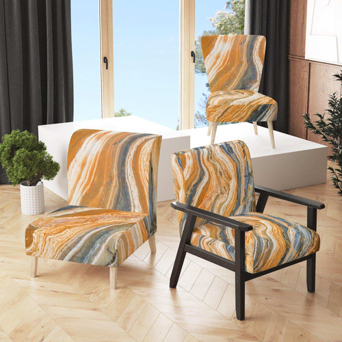 Segment Layers of Marbled Rock - Traditional Accent Chair