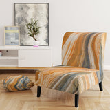 Segment Layers of Marbled Rock Mid-Century Accent Chair