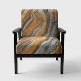 Segment Layers of Marbled Rock Mid-Century Accent Chair