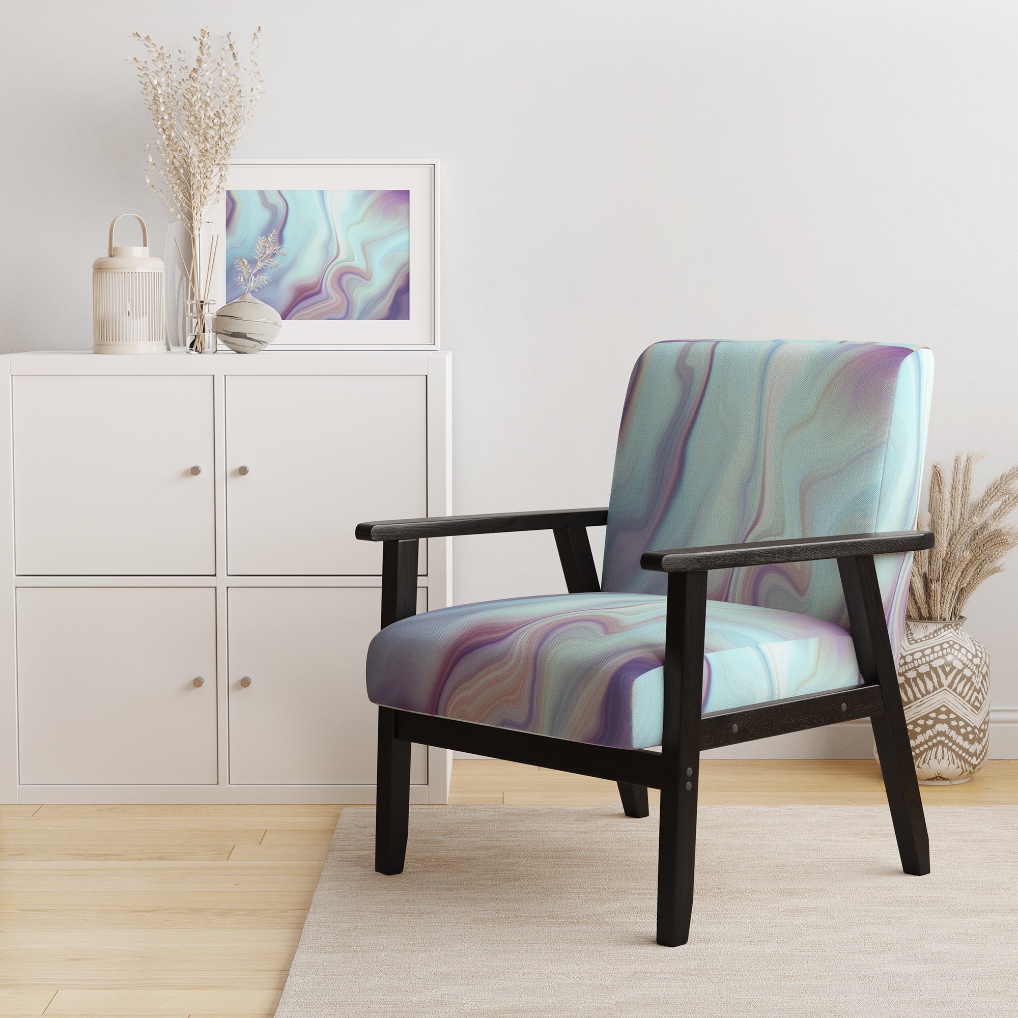 Marbled Liquid Agate Colours Modern Accent Chair