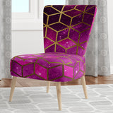 Yellow Cubes over Pink Night Sky Modern Accent Chair