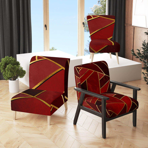 Yellow Triangulars over Shades of Red - Modern Accent Chair