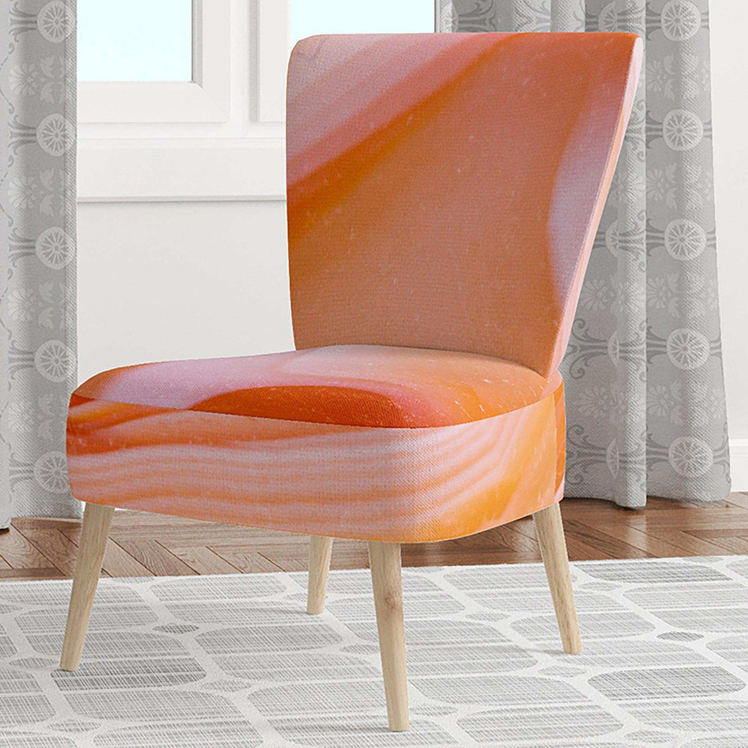 Mineral Orange Agate Mid-Century Accent Chair