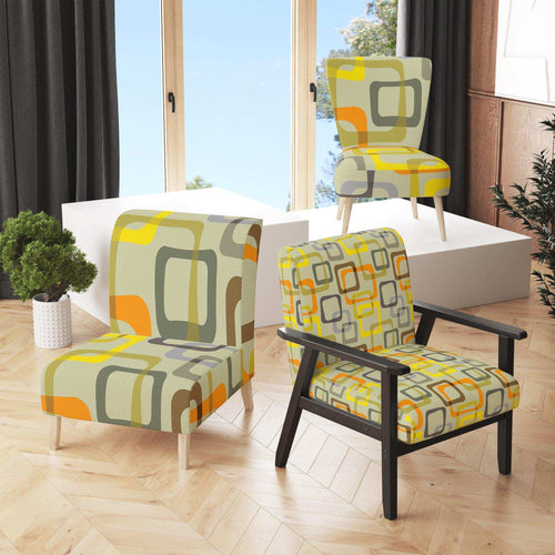 Retro Square Design VII - Mid-Century Modern Accent Chair
