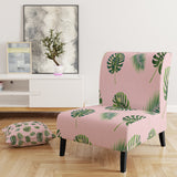 Palm Tropical leaves pattern. Mid-Century Accent Chair