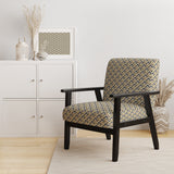 Gold black and white triangle Mid-Century Accent Chair