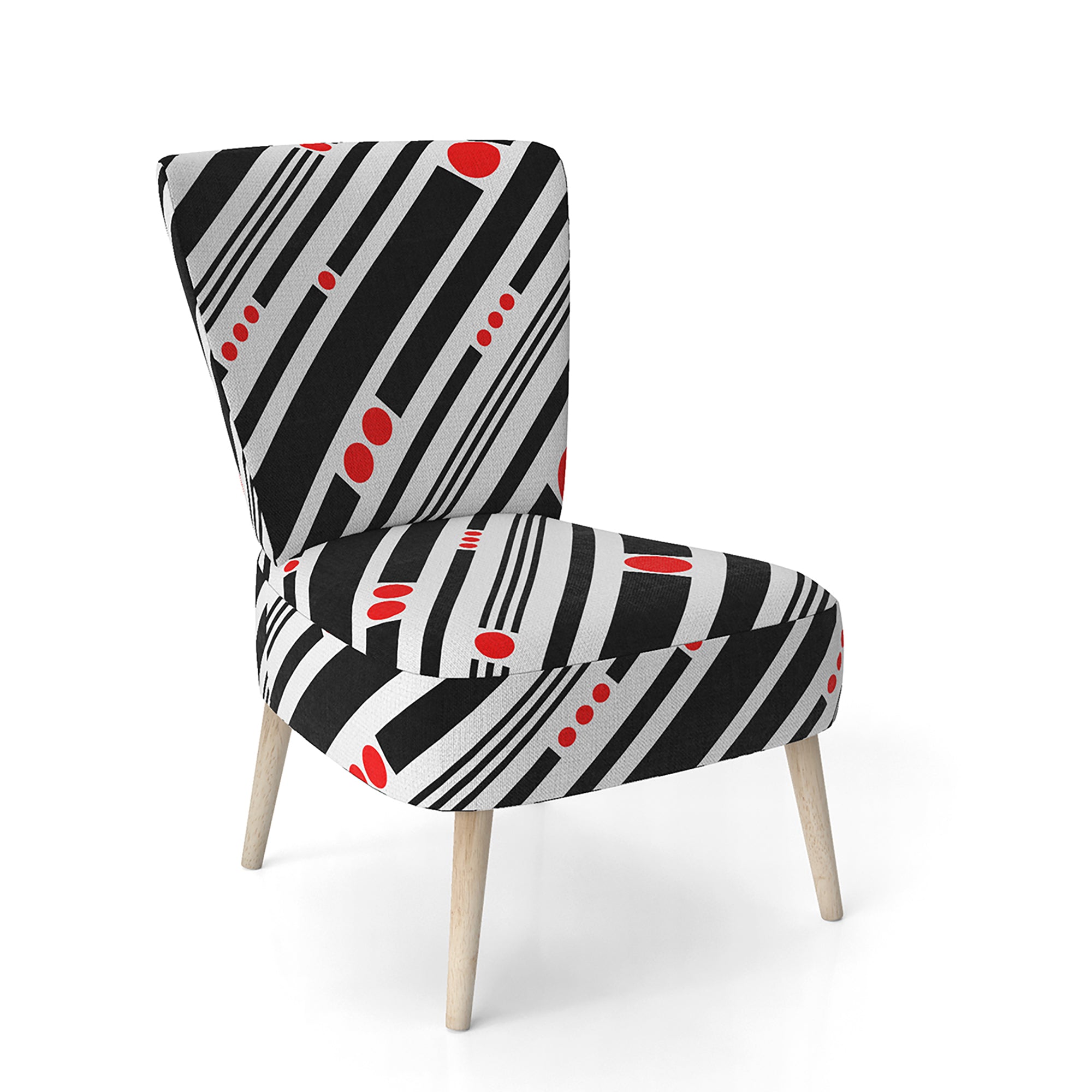 Retro Geometrical Abstract Minimal Pattern XII Mid-Century Accent Chair