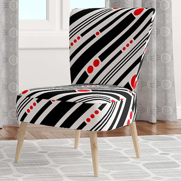 Retro Geometrical Abstract Minimal Pattern XII Mid-Century Accent Chair