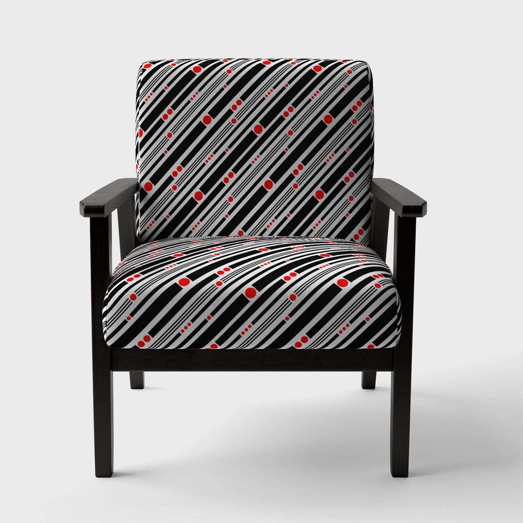 Retro Geometrical Abstract Minimal Pattern XII Mid-Century Accent Chair