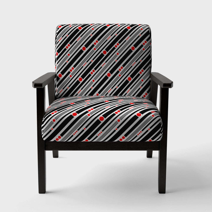 Retro Geometrical Abstract Minimal Pattern XII Mid-Century Accent Chair