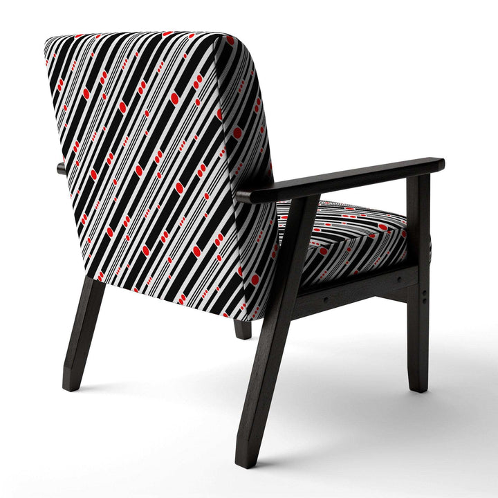 Retro Geometrical Abstract Minimal Pattern XII Mid-Century Accent Chair