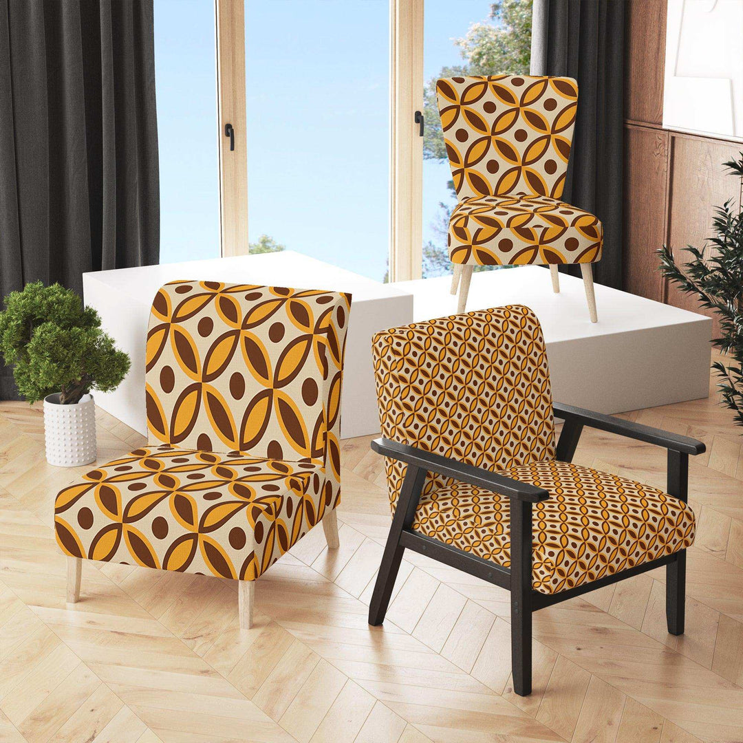 Retro Ornamental Design V Mid-Century Accent Chair