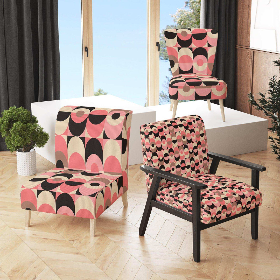 Retro Geometric Design XI Mid-Century Accent Chair