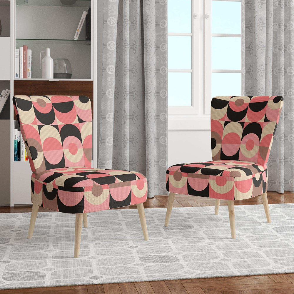 Retro Geometric Design XI Mid-Century Accent Chair